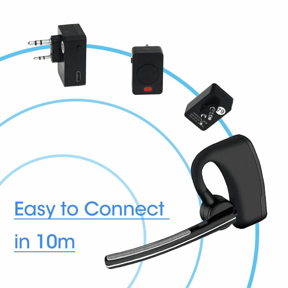 E EYAFA Wireless Bluetooth Walkie Talkie Headset Earpiece Microphone PTT Two Way Radio for Kenwood KPG/Kenwood TH/Kenwood TK/BAOFENG/HYT