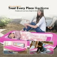thumbnail image 6 of Honeydrill Kids Travel Air Mattress Inflatable Air Bed with Raised Sides, Pink, 6 of 7
