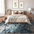 thumbnail image 4 of 10x13 Abstract Art-Inspired Thin Indoor Rug, Distressed Oil Painting Pattern Low Pile Area Mat with Soft Surface, Easy to Clean & Stain Resistant for Living Room, Bedroom, Entryway, Study - Blue, 4 of 8