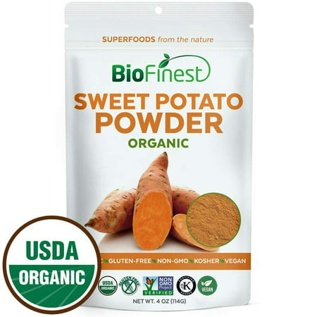 Biofinest Sweet Potato Powder -100% Pure Antioxidants Superfood - USDA Certified Organic Kosher Vegan Raw Non-GMO - Boost Digestion Weight Loss Detox - For Smoothie Beverage (4 oz Resealable