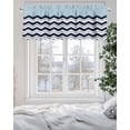 thumbnail image 5 of Curtain Valance for Windows,Abstract Navy Blue Wavy on Blue Kitchen Valances Rod Pocket Short Curtains,Watercolor Water Ripple Window Treatment Panel for Bedroom Bathroom 42x12in, 5 of 9