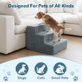 thumbnail image 6 of PETMAKER 3-Step Pet Stairs with Removable Zippered Microfiber Cover (Gray), 6 of 8