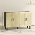 thumbnail image 3 of HOMCOM Buffet Bahut Boho avec 4 Portes en Rotin, Noir, 3 of 10