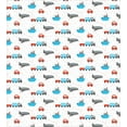 thumbnail image 3 of Transportation Duvet Cover Set, Composition of Cars Trains Ships and Party Motifs, Decorative 3 Piece Bedding Set with 2 Pillow Shams, Calking Size, Grey Blue and Vermilion, by Ambesonne, 3 of 3