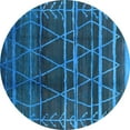 thumbnail image 1 of Ahgly Company Indoor Round Oriental Light Blue Industrial Area Rugs, 8' Round, 1 of 4