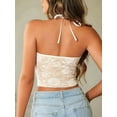 thumbnail image 4 of Sexy- Tops for Women Lace Camisole Y2k Halter Crop Top Slim Sleeveless Going Out Outfits 2025 Trendy Cream White M, 4 of 6