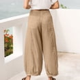 thumbnail image 7 of LYXSSBYX Cargo Pants Women Women's Casual Loose Baggy Pockets Pants Fashion Playsuit Trousers Overalls Cotton and Linen Pants, 7 of 7