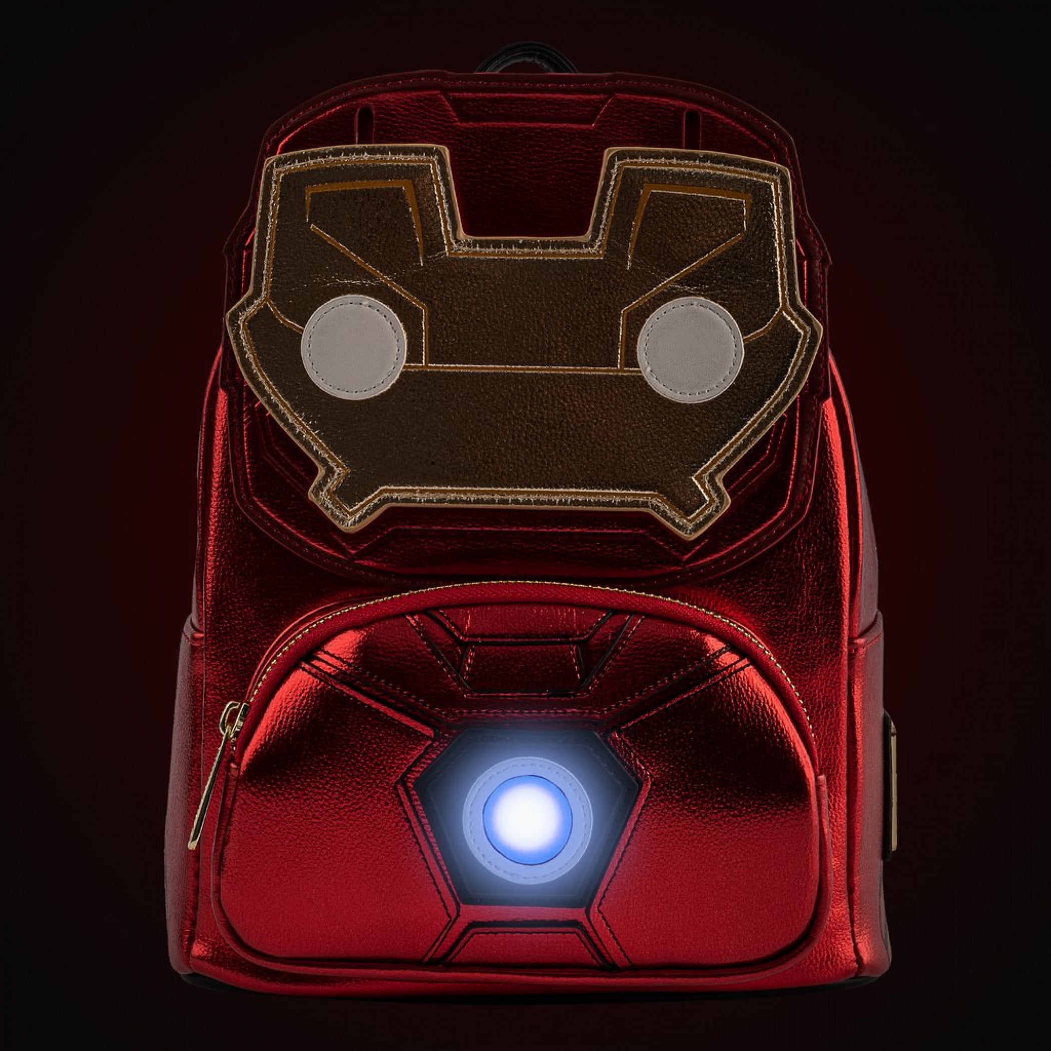 Marvel I Am Iron Man Light Up Loungefly Mini Backpack