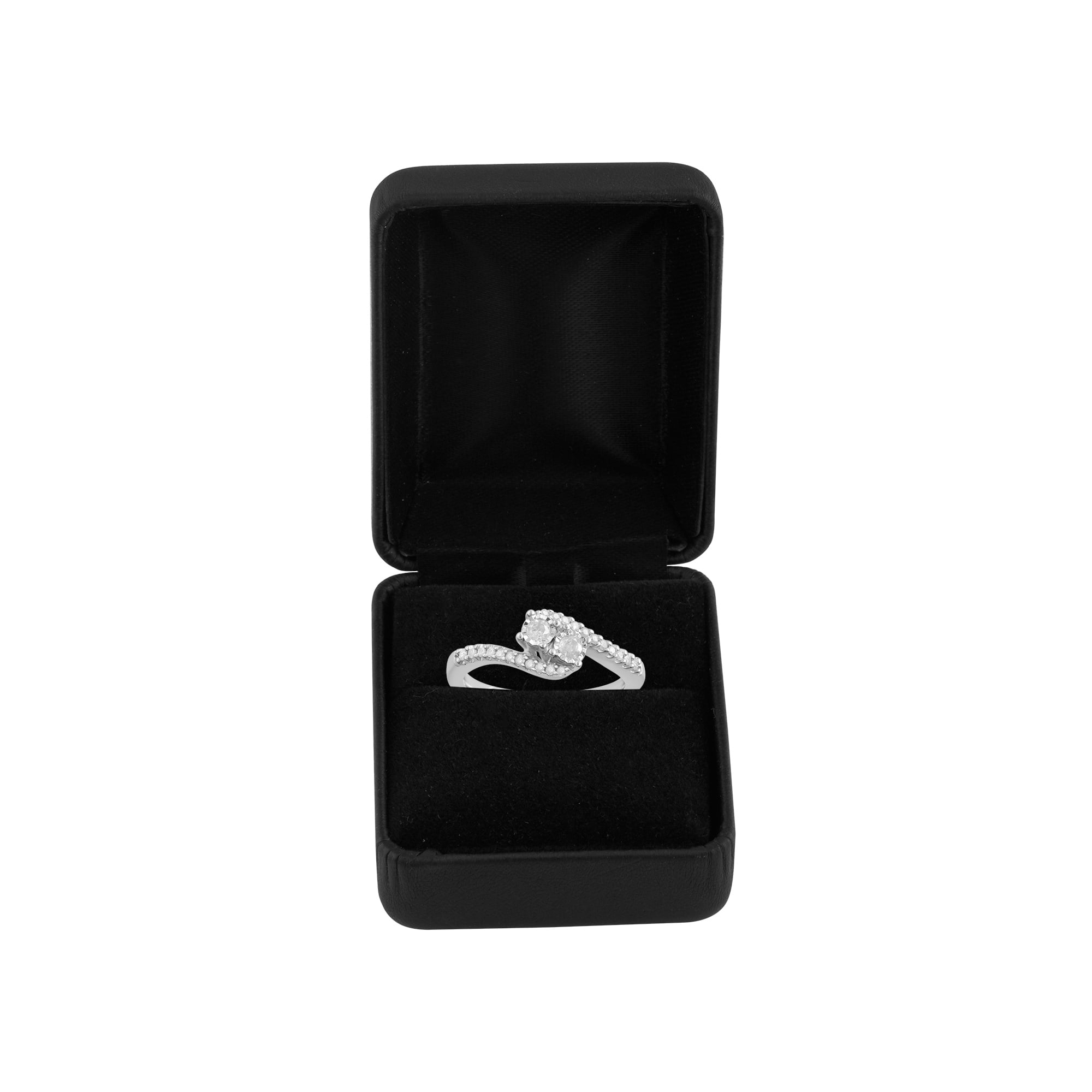 1/4 Carat T.W. Round Diamond Sterling Silver Engagement Ring. (J/I2-I3)
