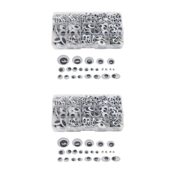Cateissary 1120Pcs Wiggle Googly Eyes Self Adhesive Crafts DIY Eyes 2piezas Blanco negro