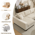 thumbnail image 4 of 114" Sleeper Sofa,U Shaped Sofa, Pull Out Bed, Convertible Oversize 2 in 1 Sleeper Sofa, Living Room, Upholstery Sofa Bed, Adjustable Sleeper Sofa, Corduroy (Beige), 4 of 12