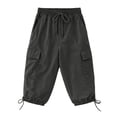 thumbnail image 4 of Womens Capris with Pockets Loose Fit Casual Capri Pants Dressy Lightweight Ladies Baggy Cargo Pants for Hiking by Yigetop Grey 3XL, 4 of 6