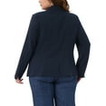 thumbnail image 3 of Agnes Orinda Women's Plus Size Blazer Long Sleeve Button Open Front Business Casual Jacket with Pockets 1X Navy Blue, 3 of 6