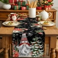 thumbnail image 4 of Black Christmas Gnomes Cotton Linen Table Runner for Dining Kitchen, Xmas Tree Poinsettia Winter Gifts Wedding Outdoor Party Tablerunners Decoration, Dresser Scarf Coffee Tablecloth Runners 13"x48", 4 of 9