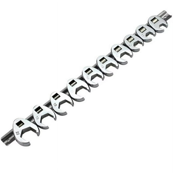 10Pcs 3/8Inch Drive Crowfoot Wrench 10 to 22mm Metric SAE Imperial Chrome Plated F 2X2811