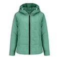 thumbnail image 5 of iOPQO Quilted Jacket Womens Puffer Jacket Pullover Puffer Jacket Womens Light Puffer Jacket Women Winter Clothing for Women's Outerwear Winter Jackets for Women Green M, 5 of 9