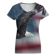 thumbnail image 5 of American Eagle, American Flag Women's Blouse Short Sleeve Women's Top T-Shirt Spring Summer Clothes, 5 of 7