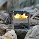 thumbnail image 3 of Horno al aire libre Parrilla de acero inoxidable para exteriores Soporte de estufa ajustable Parrilla de barbacoa Estufa de leña portátil Soporte para olla de camping Soporte de leña para barbacoa Her, 3 of 8