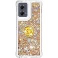 thumbnail image 2 of Case for Motorola Moto Edge 5G 2024 Case Glitter Liquid with Ring Kickstand, Cute Clear Flowing Quicksand Soft TPU Protective Grils Women Bling Case for Moto Edge 5G 2024 Gold YBR, 2 of 14