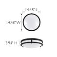 thumbnail image 3 of Design House Ripon 14.5" Integrated Dimmable LED Indoor Ceiling Light with Frosted Acrylic, Matte Black, 3 of 21