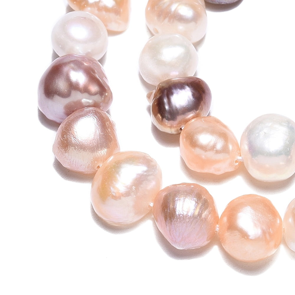Natural Cultured Freshwater Pearl Beads Strands Baroque Pearls Keshi Pearl Beads Two Sides Polished Mixed color 8~9x7.5~8.5x5~6mm Hole: 0.7mm 42pcs/strand 13.39''(34cm)