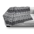 thumbnail image 2 of Grey Soft Flannel Fleece Blanket, Nordic Snowflake Knit Patterns Scandinavian Motifs Traditional and Modern Print, Cozy Plush for Indoor and Outdoor Use, 70" x 90", Grey White Black, by Ambesonne, 2 of 5