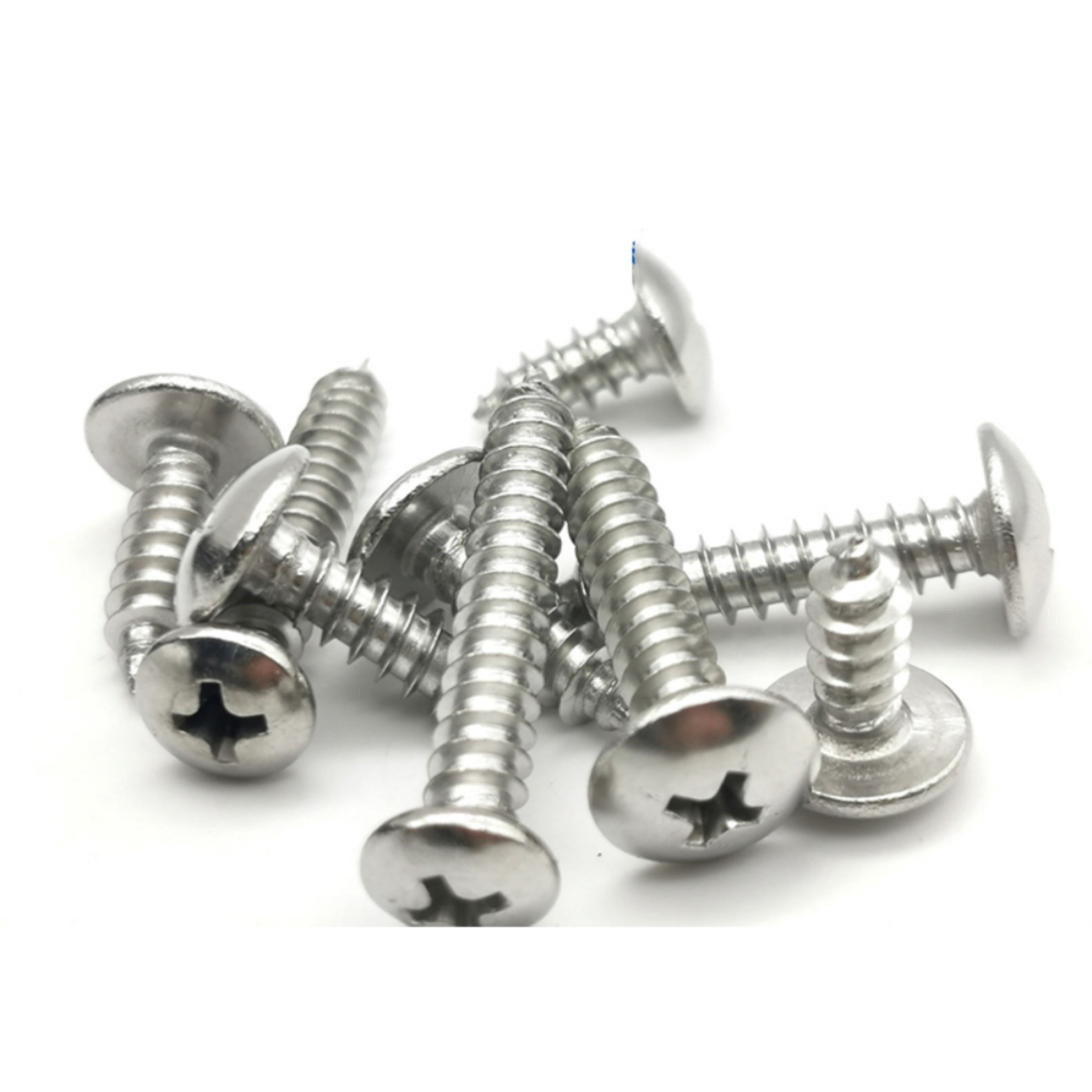 (10pcs) 316 Stainless Steel Self-Tapping Round Head Screws M3.5x45mm (length does not include header).