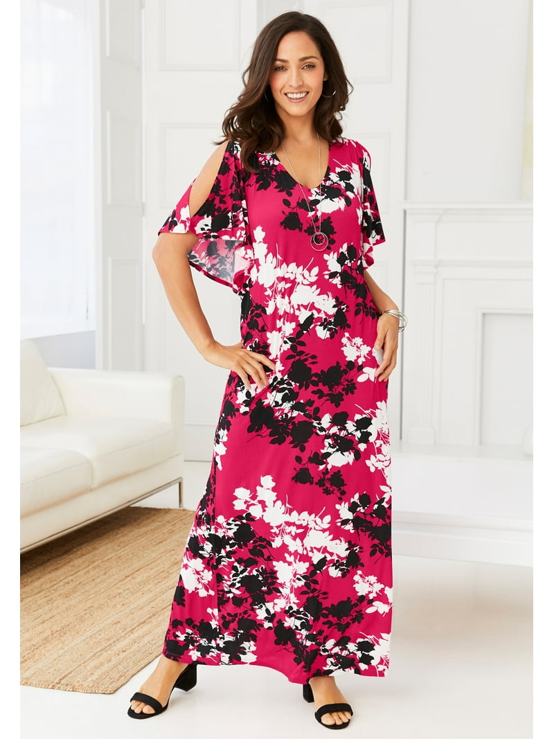 chinese dress ladies Broken Bow Cold Shoulder Maxi Dress in Blue Aztec – The Bullish Store main image 0