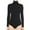 BLACK, variant on FashionMille Women's Shirred High Mock turtle Neck Long Sleeve Stretchy Jersey Leotard Top Bodysuit-FWT1302-2PK-BLACK/HGREY-S