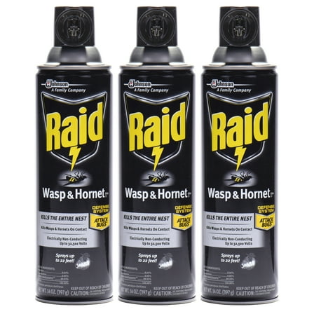 Raid Wasp & Hornet Insect Killer 33 Bug Spray, 14 oz, 3 Count
