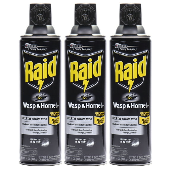 Raid Wasp & Hornet Insect Killer 33 Bug Spray, 14 oz, 3 Count