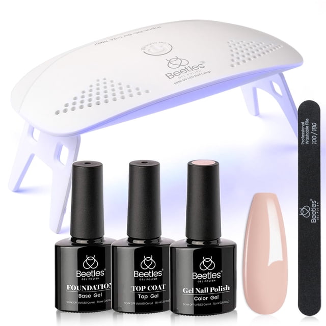 Kit de esmalte de uñas en gel Beetles Nude con luz LED UV para mujer