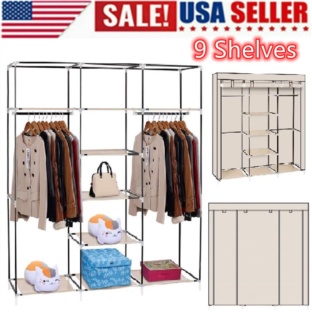 Dropship 69 Portable Clothes Closet Wardrobe Storage Organizer With  Non-Woven Fabric Quick And Easy To Assemble Extra Strong And Durable Dark  Brown to Sell Online at a Lower Price