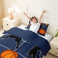 thumbnail image 3 of Castle Fairy Eat Sleep Basketball Twin Duvet Cover, Sport Ball Gamer Twin Bedding, Navy Orange,Navy Blue Reversible,2pcs,1 Duvet Cover and 1 Pillowcase, 3 of 6