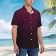 thumbnail image 3 of Balery Dark Purple Glitter Camisas hawaianas de manga corta para hombre, camisas playeras de corte holgado, camisas de vacaciones con botones,XX-Large, 3 of 7