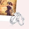 thumbnail image 6 of AYYUFE Unisex Hollow Heart Silver Plated Lovers Couple Open Band Ring Jewelry Silver Plated Alloy, Rhinestone Blue, 6 of 7