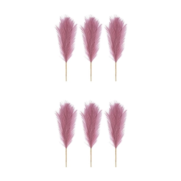 Caña de pampa artificial Billuyoard 3 piezas decoración relajante flor artificial Púrpura rosado