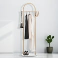 thumbnail image 7 of Cre Cra Modern Minimalist Floor Standing Clothes Coat Rack - Sturdy Metal Construction with Marble Base for Home Decoration White Baseplate, 7 of 7