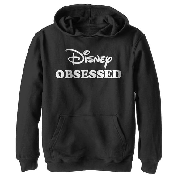 Boy's Disney Obsessed  Pull Over Hoodie Black Medium