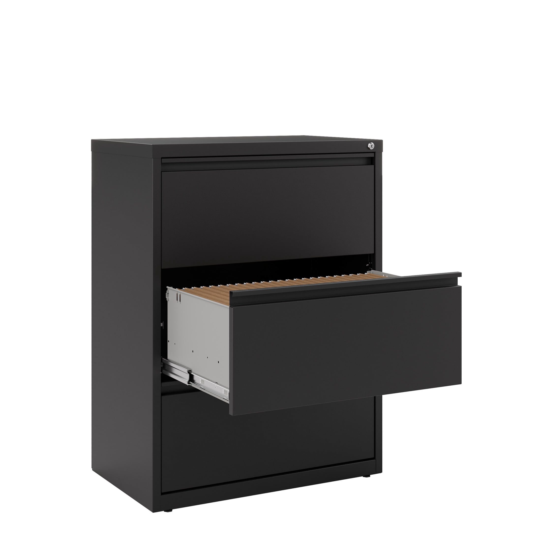 Hirsh 30 Inch Wide 3 Drawer Metal Lateral File Cabinet for Home and Office, Holds Letter, Legal and A4 Hanging Folders, Black