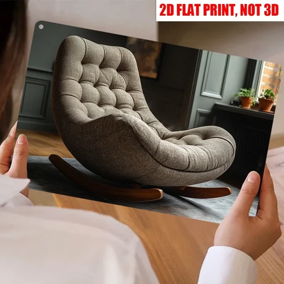 Retro Chair Tin Sign Metal Poster Cozy Home Wall Decor Living Room Ambiance 8×12