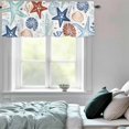 thumbnail image 6 of Valance Curtains for Windows Ocean Teal Starfish Kitchen Curtians Window Treatment Marine Life Coastal Topper Curtain Rod Pocket Valances for Kitchen Bathroom Living Room 60x18in, 6 of 9