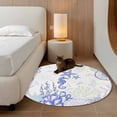 thumbnail image 2 of Round Rugs 3Ft, Coastal Purple Round Area Rug Washable Indoor Throw Carpet, Ocean Coral Starfish Jellyfish Seahorse Small Non Slip Circle Rug for Bedroom Living Room Home Decor Aesthetic, 2 of 8