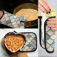 thumbnail image 5 of Yayeee Oven Mitts and Pot Holder Set of 2 Heat Resistant Kitchen Gloves Baking Hot Pad, Green Art Pattern, 5 of 5