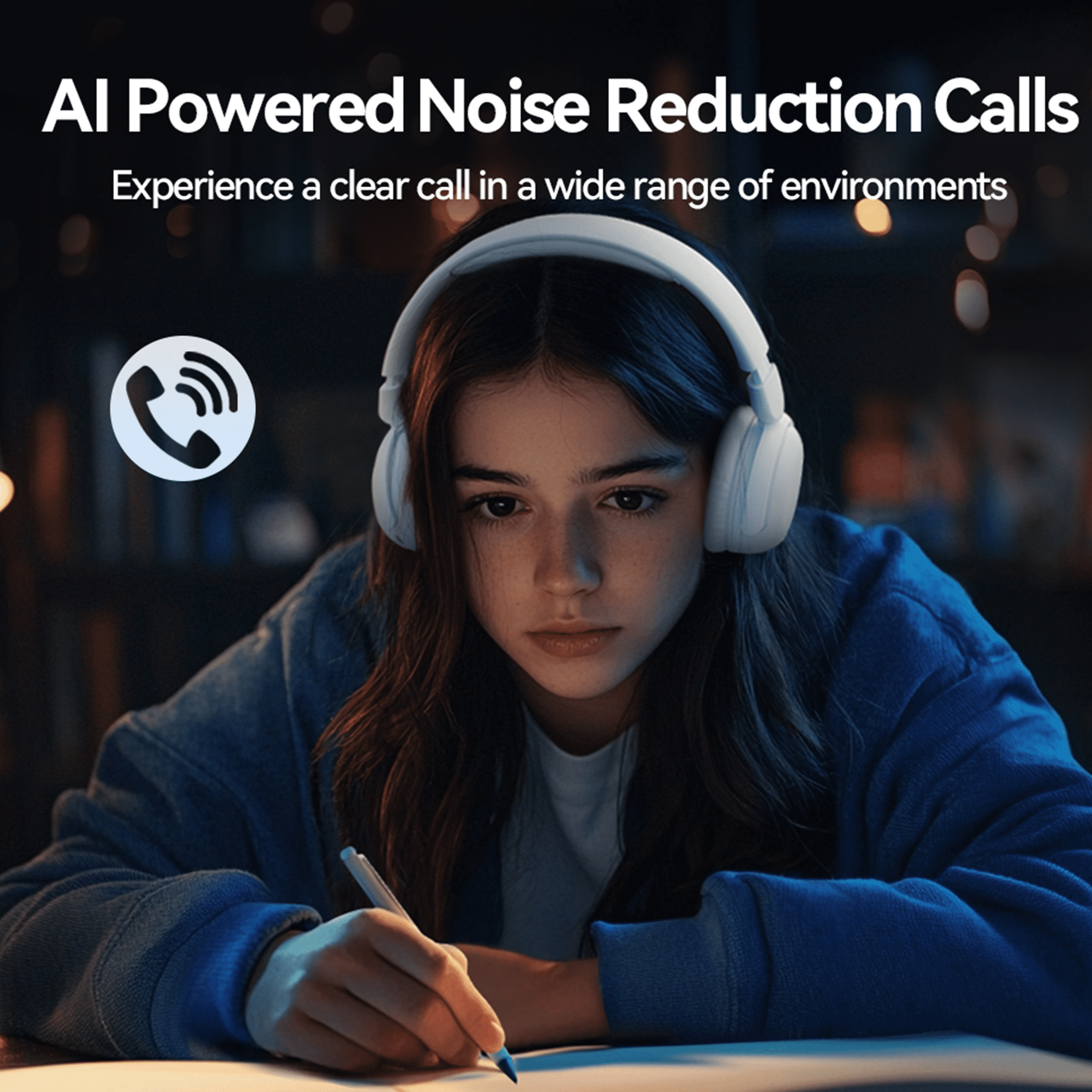 1MORE Sonoflow Mini HQ20 Noise Cancelling Bluetooth over-Ear Headphones, Blue