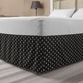 thumbnail image 1 of Art Deco Bed Skirt, Minimalist Monochrome Pattern with Big Little Spotted Shapes on Dark, Elastic Bedskirt Dust Ruffle Wrap Around for Bedding Decor, 4 Sizes, Charcoal Grey and Ivory, by Ambesonne, 1 of 2