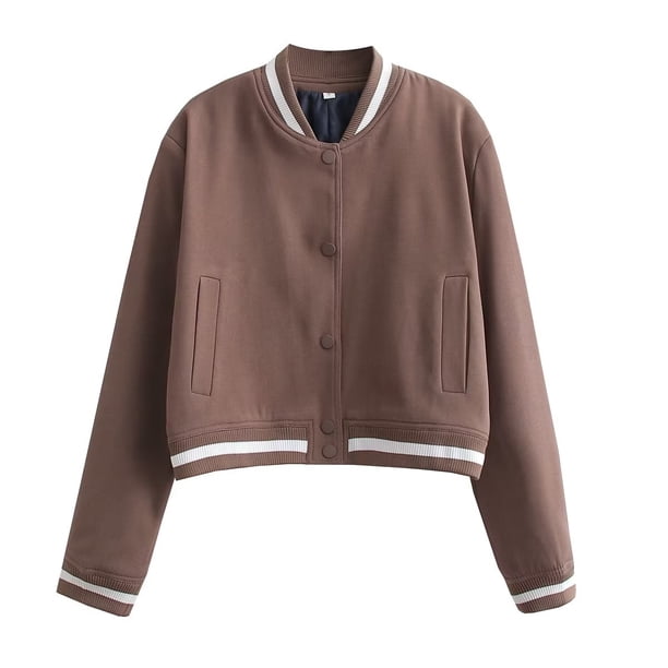 SLTNX-Chaquetas de moda para mujer, abrigos informales elegantes de manga larga con cuello redondo y bolsillos, Otoño, 2023