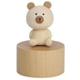 thumbnail image 1 of Caja de música Sincero de madera con mecanismo de relojería oso regalo perfecto para niños, 1 of 10