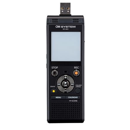 OM System - WS-883 Digital Voice Recorder - Black