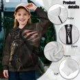thumbnail image 6 of Uorisanigo Girls Half Zip Cropped Pullover Sweatshirt Loose Horse American Flag Long Sleeve Shirts Top Fall Clothes Drop Shoulder Quarter Zipper Hoodies No Hood for Sports and Daily Wear, 6 of 7
